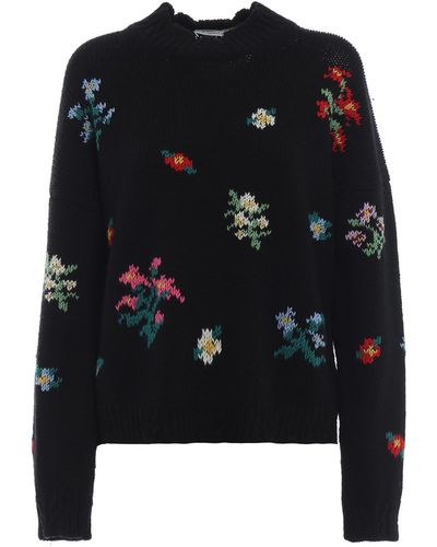 Philosophy Di Lorenzo Serafini Multicolor Embroidered Wool Sweater - Black