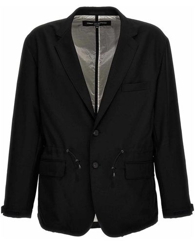 Comme des Garçons Single-breasted Drawstring Blazer - Black