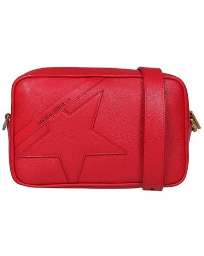 Golden Goose Star Leather Bag With Shoulder Strap - Red