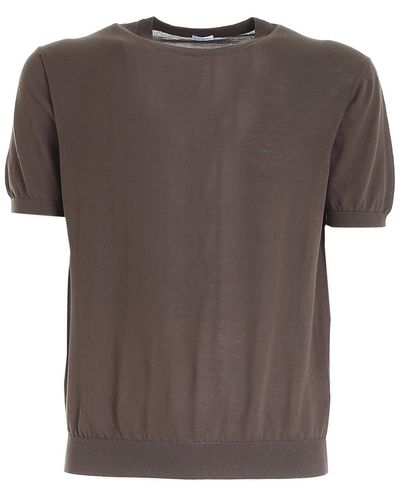 Malo Short Sleeved Sweater In - Brown