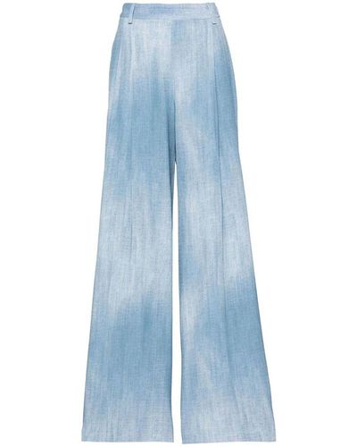 Ermanno Scervino Printed Flared Trousers - Blue