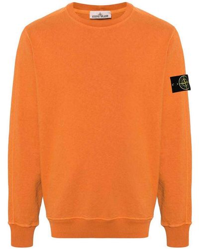 Stone Island Sweatshirt With Patch - Orange
