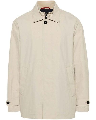 Fay Short Morning Coat In Nylon Reps - White