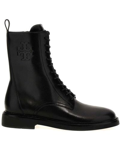Tory Burch Double T Ankle Boots - Black