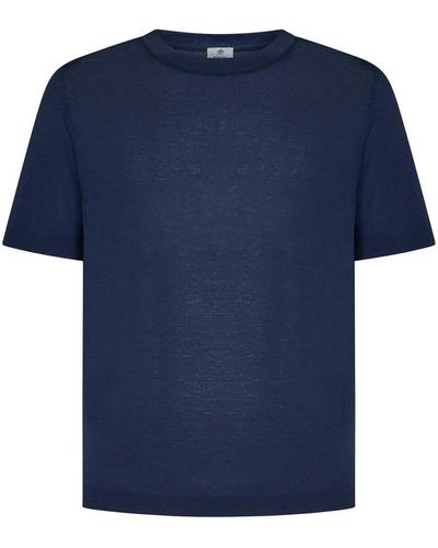 Luigi Borrelli Napoli Crew-neck T-shirt In Navy Cotton Jersey - Blue