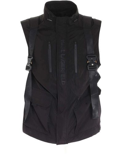 Karl Lagerfeld Removable Backpack Waistcoat In - Black