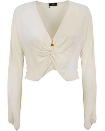 Elisabetta Franchi Cropped Blouse For Wo - White