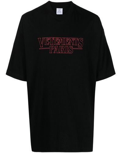 Vetements Vetets Paris Cotton T-shirt - Black