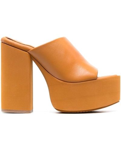 Paloma Barceló Evan Leather Platform Sandals - Orange
