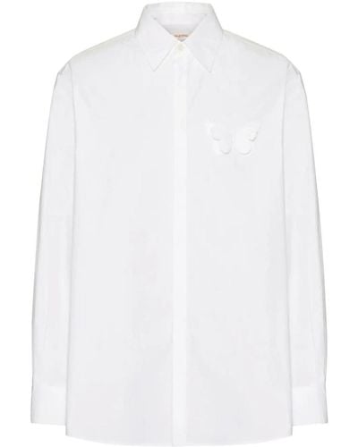 Valentino Butterfly Embroidery Shirt - White