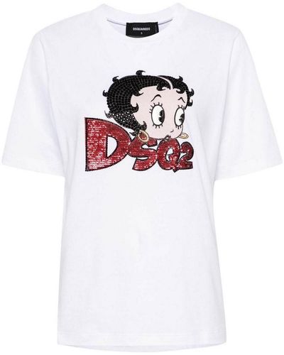 DSquared² Betty Boop Cotton T-shirt - White