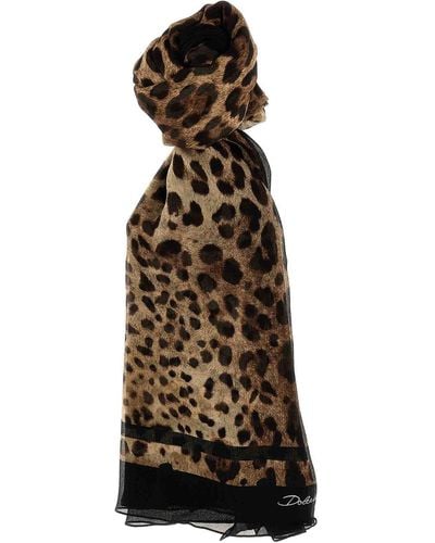 Dolce & Gabbana Leopard Scarf - White
