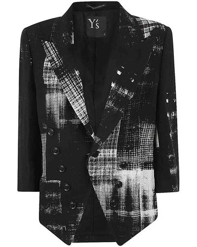 Y's Yohji Yamamoto Viscose Blazer - Black