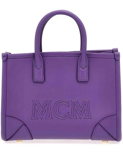 MCM Munchen Mini Shopping Bag - Purple