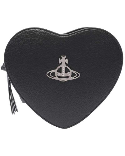Vivienne Westwood Heart Crossbody Bag. - Black