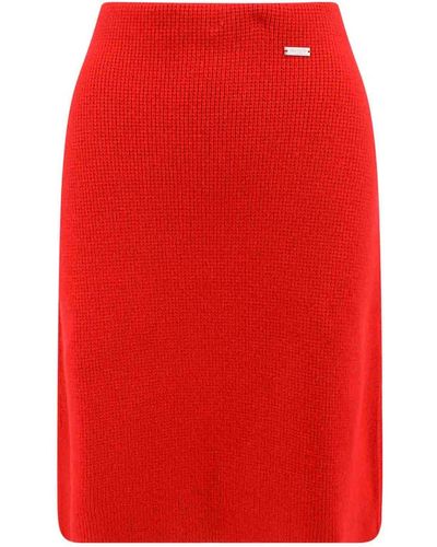 Ferragamo Wool And Cashmere Skirt - Red