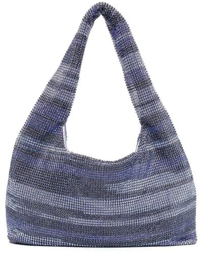 Kara Mini Crystal Mesh Armpit Bag - Blue
