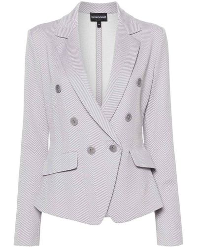Emporio Armani Singke-breasted Blazer Jacket - Grey