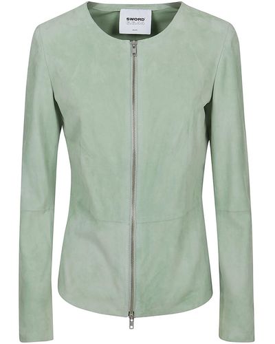 S.w.o.r.d 6.6.44 Zip Suede Jacket - Green