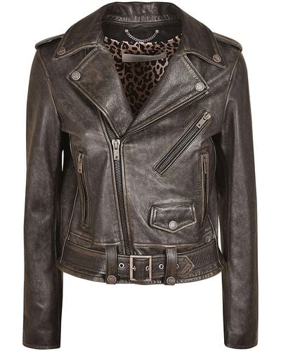Golden Goose Vintage Effect Leather Jacket - Black