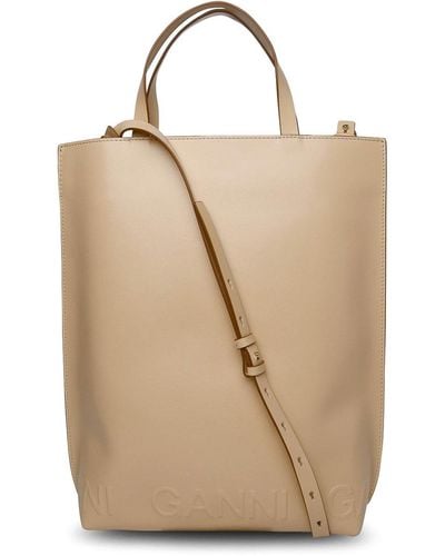 Ganni Leather Bag - Natural