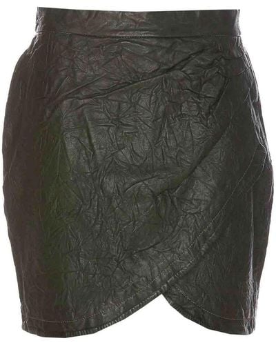 Zadig & Voltaire Julipe Leather Skirt - Gray