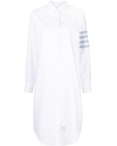 Thom Browne 4-bar Cotton Shirt Dress - White