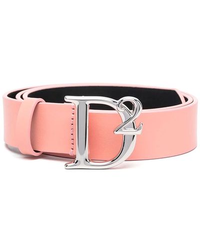 DSquared² Leather Logo Belt For - Pink