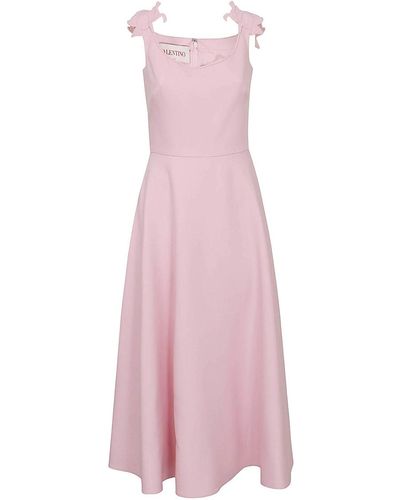 Valentino Garavani Crepe Couture Dress Embroidered - Pink