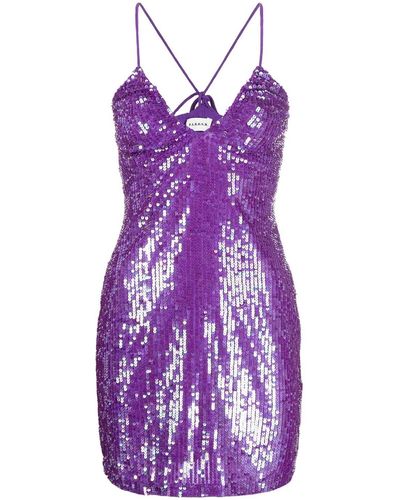 P.A.R.O.S.H. Sequined Mini Dress - Purple