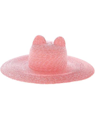 Vivetta Cat Straw Hat - Pink