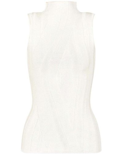 Emporio Armani High-neck Sleeveless Top - White
