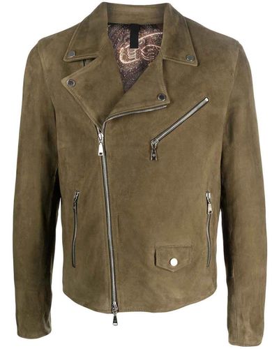Tagliatore Leather `biker` Jacket - Green
