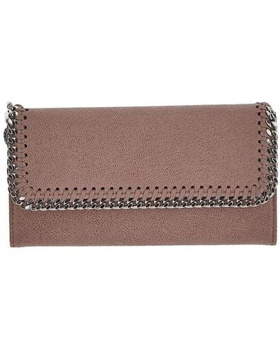 Stella McCartney Flap Wallet In Pink With Chain - Brown