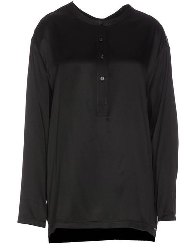 Tom Ford Satin Pyjama Shirt - Black