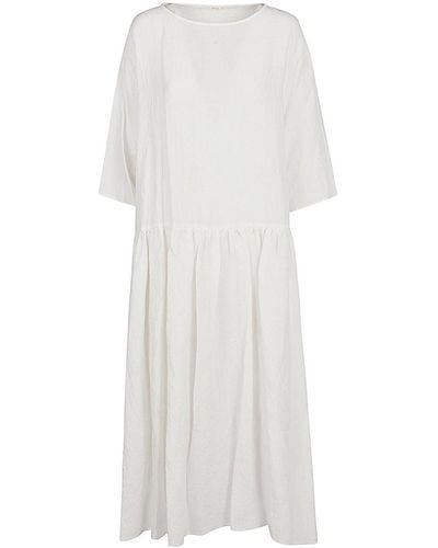Apuntob Linen Long Dress - White