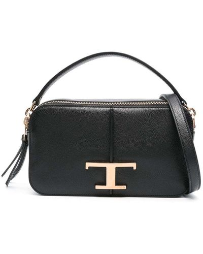 Tod's T Timeless Mini Leather Camera Bag - Black