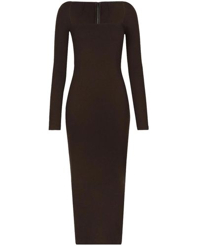 Dolce & Gabbana Stretch Midi Dress - Black