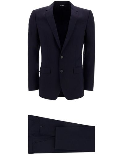 Dolce & Gabbana Fleece Wool Two-piece Suit - Blue