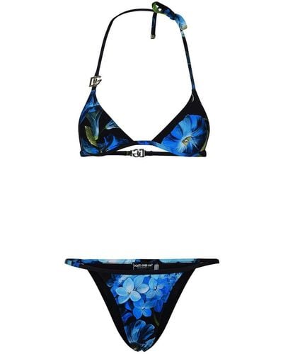 Dolce & Gabbana Multicolour Polyamide Blend Bikini - Blue