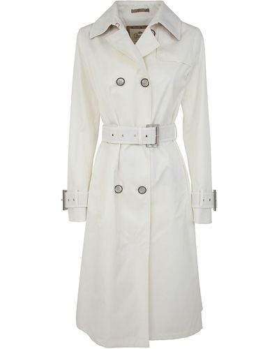 Herno Delan Double Breasted Trench - White
