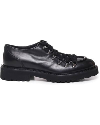 Doucal's Calfskin Lace-up Shoes - Black