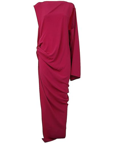Rick Owens Asymmetric Long Dress - Red