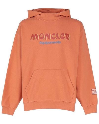 Moncler Logo Hoodie - Orange
