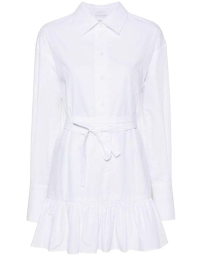 Patou Peplum-hem Shirt Dress - White