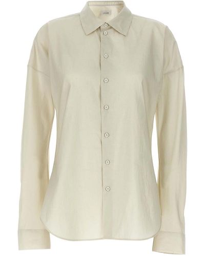 Lemaire Fitted Band Collar Shirt - White
