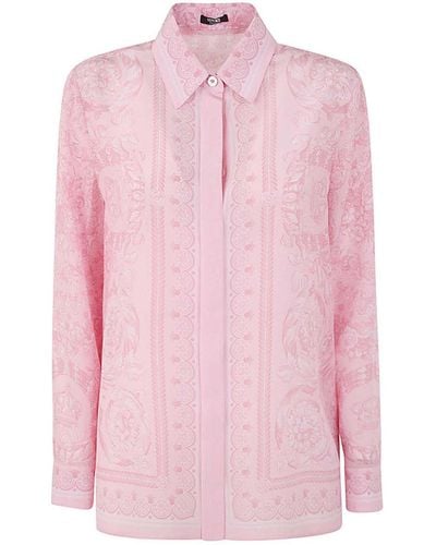 Versace Formal Shirt Baroque Print - Pink