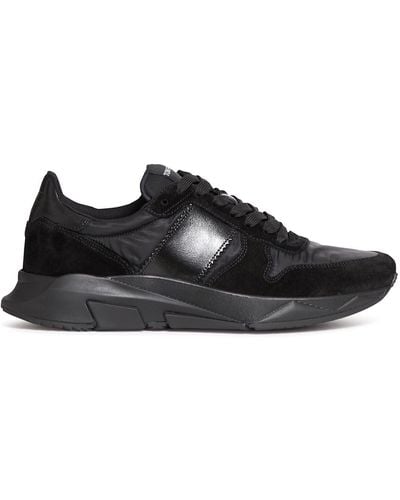 Tom Ford Panelled Trainers With Side Band - Black
