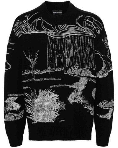 Armani Wool Turtle-neck Sweater - Black