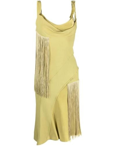Victoria Beckham Fringe Dress - Yellow